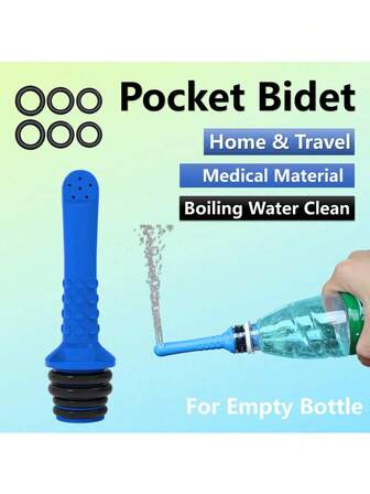 Contemporary Handheld Bidet Sprayer - Travel-Friendly, Easy Carry, No Electricity Needed, Compatible With Standard Bottles, 2pcs