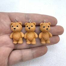 5/10 piezas Colgante de oso 3D de resina, adecuado para hacer joyas DIY, perfecto para aretes, collares, bolsos y accesorios de llaveros - Mezcla aleatoria