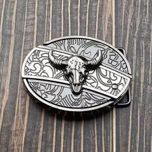 1PC Fashion Retro Personality Geometric Pattern Belt Buckle Headband Small Knife Self-Defense Belt Buckle Head Fashion Belt Buckle Head Men's Belt Waistband Buckle Head Accessories - 圓鹿刀扣頭 - 查看 4