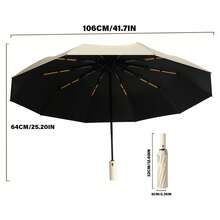 Automatic Folding Umbrella For Women & Men - Premium Windproof & Sun Protection Compact Travel Umbrella | Luxury Business Design With 24 Strong Ribs | Pink Umbrella (Sombrilla) For Heavy Rain & UV Shield, Perfect Portable Style - Multicolor - View 2
