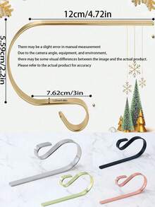 1 pieza Soporte dorado para calcetín de Navidad, ganchos para chimenea, ganchos antideslizantes para decoración del árbol de Navidad, adecuado para colgar decoraciones navideñas, ganchos para calcetín de Navidad en la chimenea, decoración de fondo para fiesta