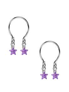 2PCS Non-Piercing Clip On Nipple Rings, Adjustable Dangling CZ Breast Jewelry For Women Stainless Steel Faux Piercing Jewelry - Nipple Clamps - View 25