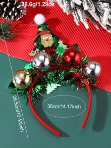 1pc/2pcs Women's Christmas Headband With Glittery Double Bow, Santa Claus & Christmas Tree Design, Suitable For Party, Christmas, Holiday Decoration ,Beauty ,Hair Band ,Diadema ,Hair Hoop