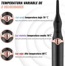 Nuevo rizador de pestañas eléctrico, rizador de pestañas con temperatura ajustable, mini rizador de pestañas eléctrico portátil, adecuado para maquillaje, calentamiento rápido, duración de 24 horas (blanco) - Negro - Ver 2