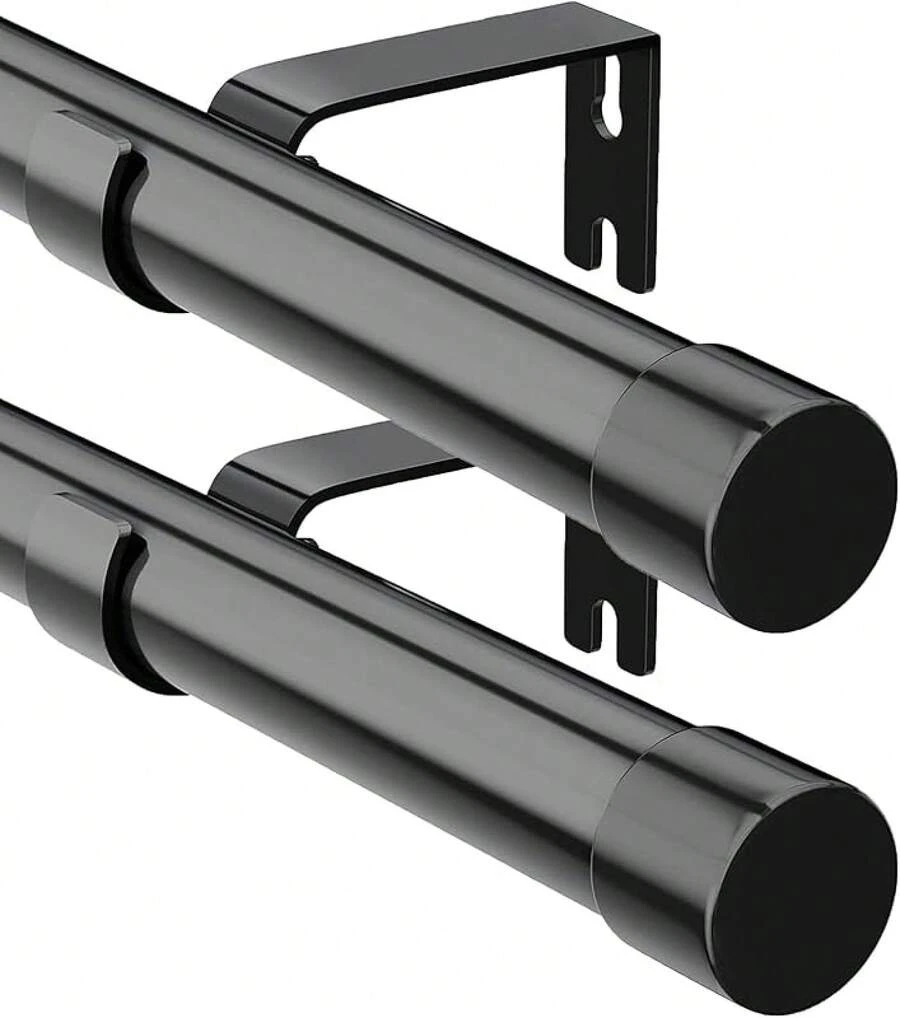 Curtain Window Rods - Black, 2 Pieces - View 1
