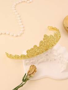 1 件复古合金宫廷风格镂空花冠，适合女士、派对婚礼新娘头饰万圣节 - 皇冠 - 查看 10