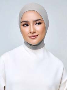 1 件女士纯色简约时尚亲肤舒适头巾盖头帽、头巾、化疗帽，适合日常佩戴