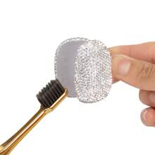1pc Stylish Rhinestone-Embellished Toothbrush Head Dust Cover, Elegant Toothbrush Storage Case For Business Travel, Chic Home Bathroom Toothbrush Protector, Perfect Gift For Holidays And Special Occasions, Essential Travel Accessory For Hygiene And Style, Ideal For Fashion-Forward Individuals Seeking Practicality And Glamour In Daily Life - Multicolor - View 2
