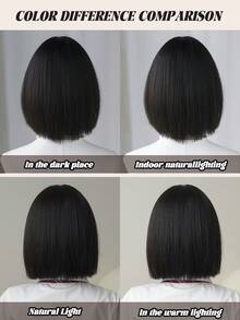 NAMM 12 Inch Black Short Bob Wigs For Women - Elegant Short Straight Hair Wig With Bangs, Premium Silky Synthetic Heat Resistant Costume Wig For Daily Wear, School & Music Festivals Celebrations Use. ,Halloween Cosplay Anime Or Costume Use