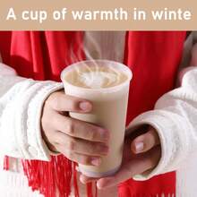 50 X 500 Ml Plastic Cups With Lids, Reusable Plastic Cups, White Frosted Cups, Hard Plastic Drinking Cups, Party Cups, Hand Washable And Reusable, Large Volume Juice Cups, Beer Cups, Ideal For The Beach, Weddings, Birthdays, Festivals, Christmas, Halloween, Parties, Offices, Pools, Events, Dates, Outdoor Activities, Sports Water Bottles And For Both Outdoor And Everyday Use. - 50個500ml杯子 - 查看 4