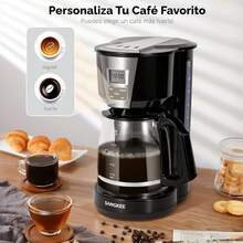 Cafetera programable de goteo de 12 tazas, función de reserva de 24 horas, opciones de café de aroma fuerte, aislamiento de 2 horas, filtro permanente, jarra de vidrio de 1.8, pantalla LCD DPS1-Plus - 1 - Ver 6