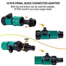 JUSONEY Hose Shut Off Valve Garden Hose Connectors 5PCS Hose Quick Connector With Valve + 10 Pcs Rubber Washers + 10Pcs Male Adapter Standard 3/4" Thread - 如圖 - 查看 3