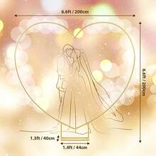 1pcs Arcos para Decorar 2*2m en Forma de Corazón,Arch Decoraciones para una Fiesta Soporte Para Globos Flores para Fiestas,Bodas,Festivales Outdoor Decor - Dorado - Ver 3