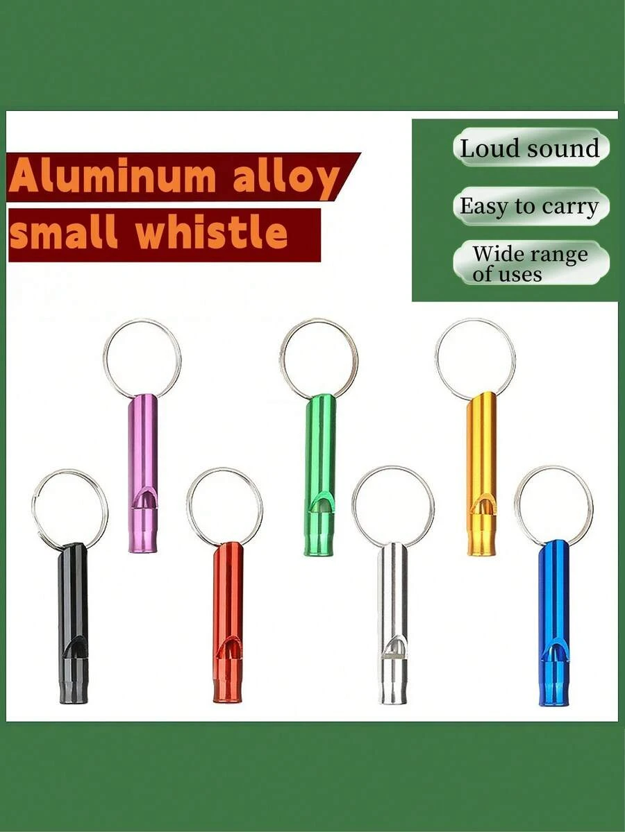 6pcs/3pcs Colorful Outdoor Survival Whistle, Camping Survival Whistle, Aluminum Alloy Whistle, Portable Multifunctional Gold Whistle, Outdoor Safety Survival Equipment, Outdoor Supplies, Survival Whistle, Fire Rescue Metal Whistle, Hiking Camping Gear, Training Camp Supplies, Swimming Accessories, Essential For Wilderness Survival, Outdoor Game Costume, Holiday Items, Random Color Shipped