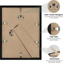 Upsimples Certificate Frame With Clear Plexiglass, 85 By 11 Picture Diploma Document Degree Frames For Wall And Tabletop, Brown, 1 Pack - ColorA - 查看 3