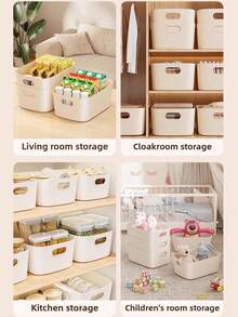 6/3/1 Stück beige Aufbewahrungsboxen für den Schreibtisch, geeignet zum Aufbewahren von Kosmetik, Kleinigkeiten, Snacks, Spielsachen, können auch als Aufbewahrungskörbe, rechteckige Aufbewahrungskörbe, Aufbewahrungsboxen, Damenaufbewahrungsboxen, Reisebedarf, Schulsachen, Dorm-Aufbewahrung verwendet werden - Cremegelb - Übersicht 9