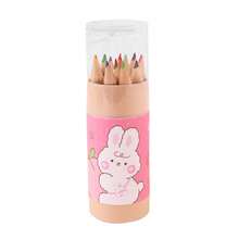1 Bucket 12pcs Mini Colored Pencils With Sharpener, 3.5 Inch 12 Colors Drawing Pencils, Colored Pencil Set, Cartoon Portable Pencils For Art Painting