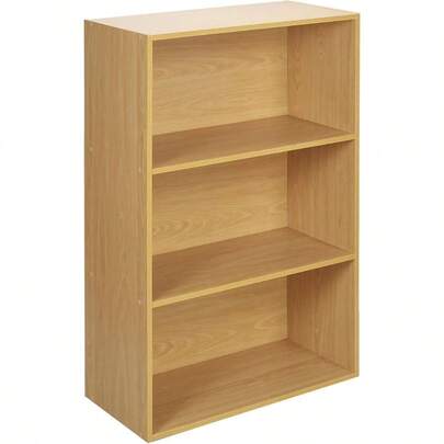 Oslo Wide 3 Tier Wooden Shelf Bookcase Stand Beech