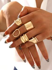 20/15/6 piezas Juego de anillos apilables de estilo minimalista bohemio vintage en color dorado, incluye diseños de flor, lazo, perla asimétrica, giro, corazón, rhinestone, luna, estrella, geométrico, ojo de gato, adecuado para mujeres, vacaciones, fiestas, citas, uso diario, regalo (surtido aleatorio)