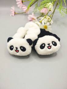 Autumn/Winter New Cute Panda Shaped Scrunchie Hair Ties Lovely Cartoon Hair Rope Ponytail Bun Hair Accessories, Casual & Elegant Street Style Hair Ties, Suitable For Spring, Summer, Autumn & Winter Ponytail Holders