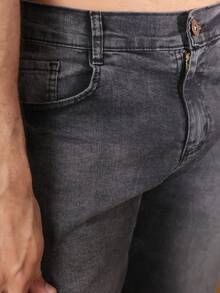 Estone Men's Skinny Jeans With Elastane - Black and Gray - View 4