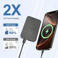10000mAh Magnetic Wireless Power Bank, 22.5W Fast Charging, Compatible With IOS 17/16/15/14/13/Pro/Mini/Pro Max, Portable Charger, Suitable For Outdoor Travel, Camping And Emergency Backup, An Ideal Gift For Family And Friends - 黑色 - 查看 3