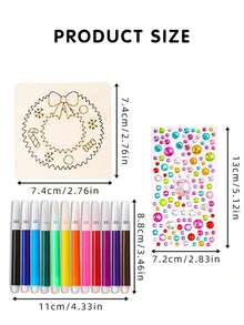 20 Stücke Weihnachts-Themen Holz Zeichenvorlage Set, enthält 12 Buntstifte und 1 Bastelbogen mit Stickern - DIY Zeichenvorlagen mit niedlichen Motiven wie Weihnachtsmann, Elch und Schneemann. Perfekt für Heimdekoration, Scrapbooking und kreative Projekte. Ideal für Weihnachtsdekoration, Weihnachtsbaum Schmuck, Weihnachtsartikel und Weihnachtsornamente.