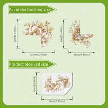 Gold Floral Switch Sticker, Decorated With Pearls And Diamonds, Self-Adhesive Removable Wall Sticker, Elegant Outlet Decor, Suitable For Home Living Room, Bedroom Wall Decoration - Gold - View 6