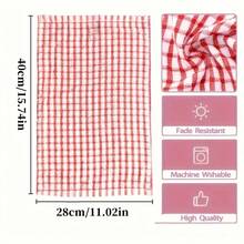 1-Pack Absorbent Checkered Dish Drying Towels - Reusable Kitchen Cleaning Cloths, For Drying Tableware And Cleaning Dirty Areas, Kitchen Towels - Multicolor - View 6