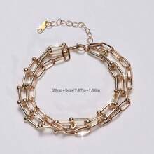 1 Piece High-End Elegant Square Hollow Bracelet, Simple And Fashionable Style Women's Bracelet