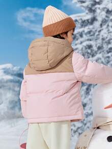 Balabala BalaOne Tween Girl' Thick Down Jacket 2025 Winter, Parent-Child Matching Outerwear - Red Hue - View 3