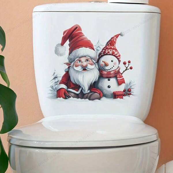 Pegatinas de copos de nieve para ventanas, calcomanías navideñas de decoración interior para fiestas con motivos de copos de nieve, Papá Noel y renos