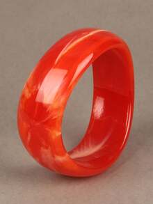 1pc Fashionable Women's Versatile Asymmetrical Round Resin Bracelet, Elegant Wrist Accessory, Gift For Girlfriend Or Mother, Suitable For Daily Wear And Gifting