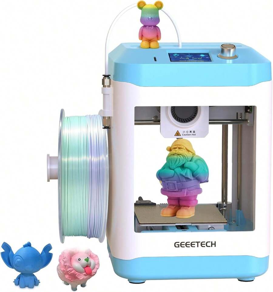 Impresora 3D para niños y principiantes, Geeetech impresoras 3D con nivelación automática, alta velocidad y fuente totalmente abierta, extrusora de accionamiento directo totalmente montada, para - 1 - Ver 1