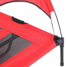 PawHut Elevated Dog Bed With Canopy, Portable Raised Dog Cot For XL Sized Dogs, Indoor & Outdoor, 48" X 36" X 43", Red - 紅色 - 查看 8