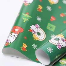 Sanrio 1 pieza Caja de regalo de Navidad de Sanrio, papel de embalaje con diseño de Meileti Kulomi Yugui Gou Katie Cat, papel de embalaje de regalo exquisito, papel couché grueso para embalaje de regalo universal, papel de embalaje de regalo con dibujos animados de animales lindos, embalaje de regalo de alta calidad