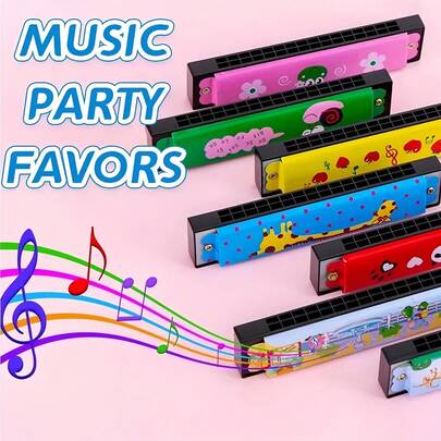 1pc Assorted Cartoon Pattern Metal Harmonicas ,Durable Material,A Beginners Playing Musical Instruments , For Instrument Enthusiasts, Party ,Classroom Rewards, Halloween, Christmas,Perfect Birthday Gift, Party Gift, Christmas Gift(Random Style Color)