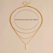 AIVEO High-Quality Stainless Steel Golden Women's Layered Necklace, Fade-Resistant, Comfortable And Versatile, Simple And Elegant, Suitable For Daily Wear Or Party Fashion Women's Necklace, Jewelry Accessory, Exquisite Gift For Women - 金色的 - 查看 4
