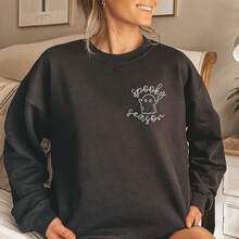 Fiscrat Sudadera De Gran Tamaño Para Mujer, Diseño De Fantasma, Sudadera Bordado De Otoño - Oscuro1 - Ver 3
