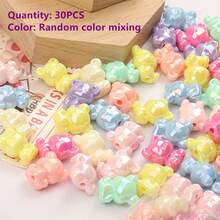 20 Acrylic Cute 3D Bear Charms - DIY Jewelry, Crafts & Sewing Supplies, Mobile Phone Chain Bead Material Jewelry Accessories