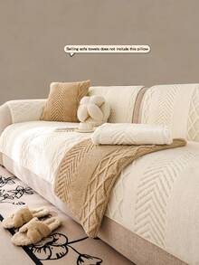 1 pieza Cojín de sofá de estilo bohemio de terciopelo suave, protector de sofá amigable con las mascotas, funda de sofá antideslizante, adecuado para sala de estar, dormitorio, silla de oficina, ventana de bahía, se ajusta a sofás de 1/2/3/4 plazas y sofás seccionales, cómodo y elegante, mejora la comodidad del hogar