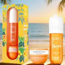 2-Piece Set, SOLO EN IBIZA Body & Hair Fragrance Mist And Body Cream Gift Box For Men And Women, Long Lasting Fragrance, 4 Different Scent, Perfect For Holiday Gifts, Dating, Daily Life, Parties, 3.4 Fl Oz Perfume, 50g Body Cream,Christmas Gifts - 2-Piece Set A - 查看 7