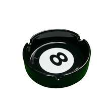 1-8号台球陶瓷烟灰缸 - 耐用烟灰缸插槽设计，8款主题派对用品，适用于酒吧、游戏室、休息室 - 男士和台球爱好者的理想礼物 - 彩色 - 查看 4