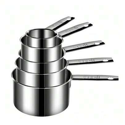 5 Pieces Stainless Steel Measuring Cups Set,  Kitchen Measuring Sets Gadgets Tool,For Cooking & Baking,Measure Dry & Wet Ingredients And Liquid (Cups)