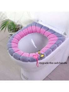 1/2/4pcs Reversible Washable Toilet Seat Cover, Universal Size - Warm All Seasons, Thickened For Winter Comfort, Removable Cover, Easy To Carry, Hand Wash Only, Suitable For Home And Dorm