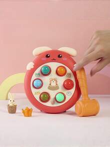 蒙特梭利锤击玩具，适合 1-3 岁幼儿 - 木制敲地鼠游戏，带木槌，早期学习精细运动技能，适合男孩女孩的圣诞节礼物