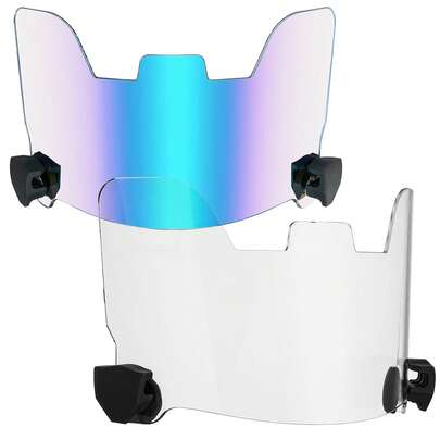 2 Pcs Football Visor For Youth Adult Football Helmet Visor Lacrosse Helmet Eye Shield Eye Protection For Sport(Clear And Electroplating Blue)