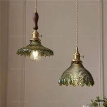 Nordic Gold Floral Glass Pendant Large Vintage Decorational Hanging Lamp Modern Green Flower Indoor Chandelier E2627 Base Dining Room Table Bedroom FarmhouseCircular - Circular - Ver 4