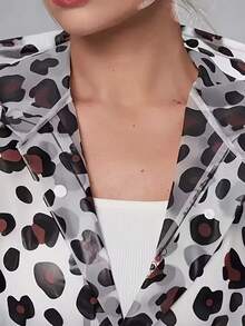 1pc Women'S EVA Fashionable Leopard Print Raincoat - Lightweight, Portable, All-Season High Quality With Adjustable Hood, Full Coverage Leopard Print Raincoat For Cycling, Camping, Travel, Outdoor Activities, Easy-Clean Outdoor Rain Gear, Raincoat For Women, Quality Raincoat For Women