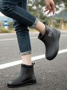 Fesd Ts Women's Short Rain Boots, Fashion Adult Waterproof Rubber Boots For Kitchen Work, Non-Slip Thick Sole, Outdoor Washing Car, Fishing, Rainy Day, Beach, Sports, Outdoor, PVC Household Rain Shoes, All Season